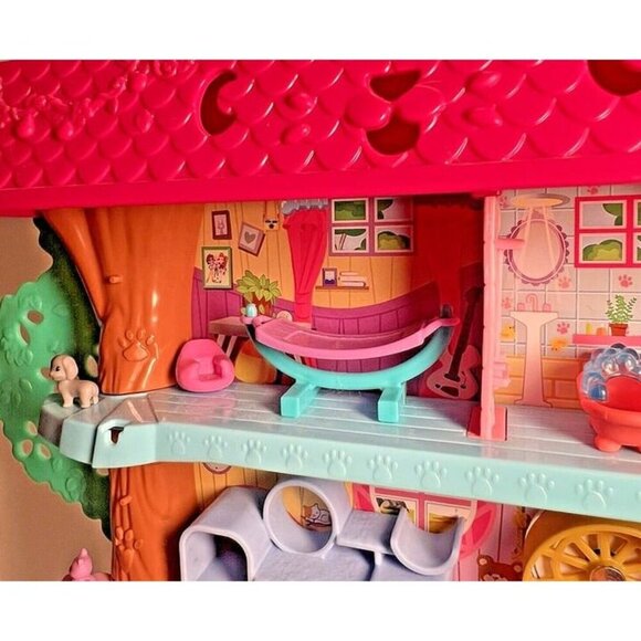 Polly Pocket Pollyville Pet Adventure 3 Story Expandable Treehouse Play Set - Picture 7 of 12